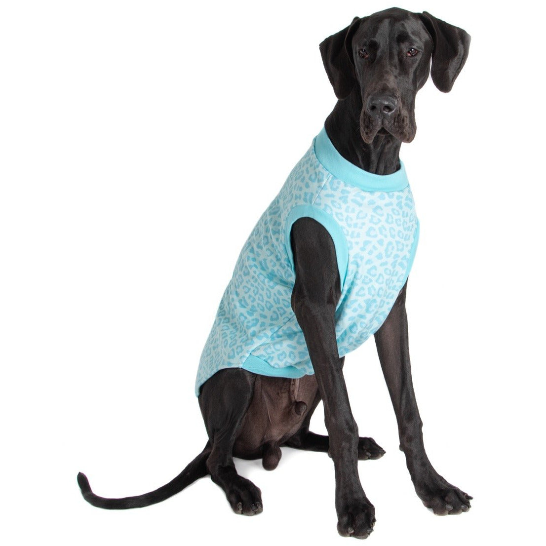 DOG FLEECE PYJAMAS: Turquoise Leopard {FINAL SALE}
