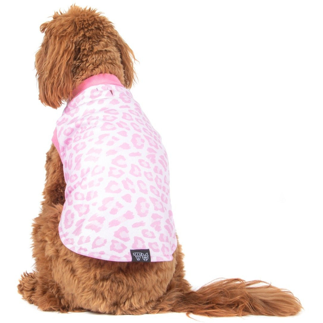 DOG FLEECE PYJAMAS: Pink Leopard {FINAL SALE}