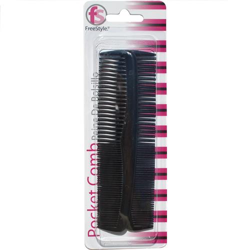Free Style® 2088692510 Mens Pocket Comb, Black, 2-Pack