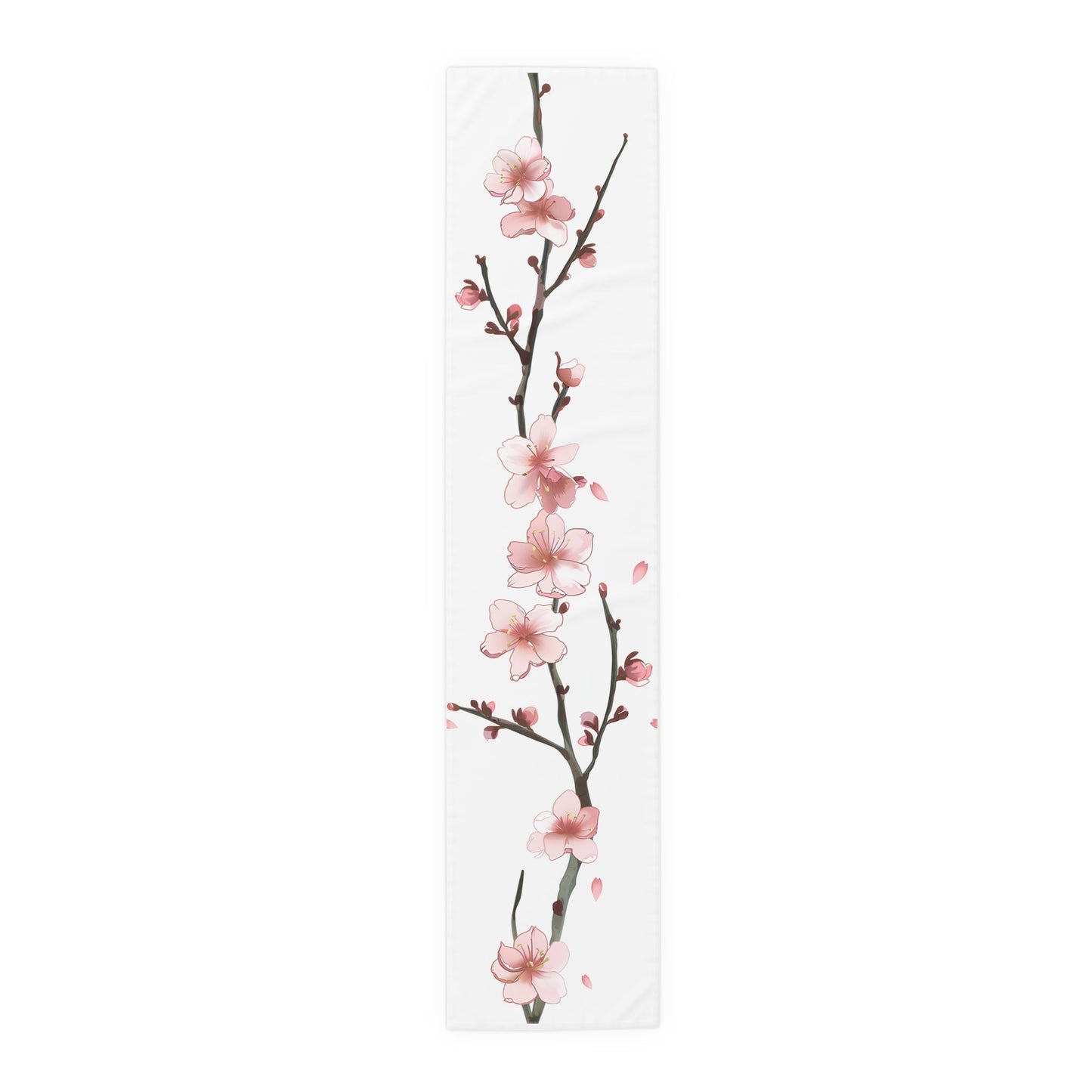Sakura Table Runner with Pink Cherry Blossoms Design (16" × 72")