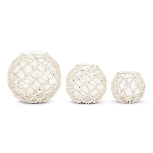 Round Vase with Bead Netting