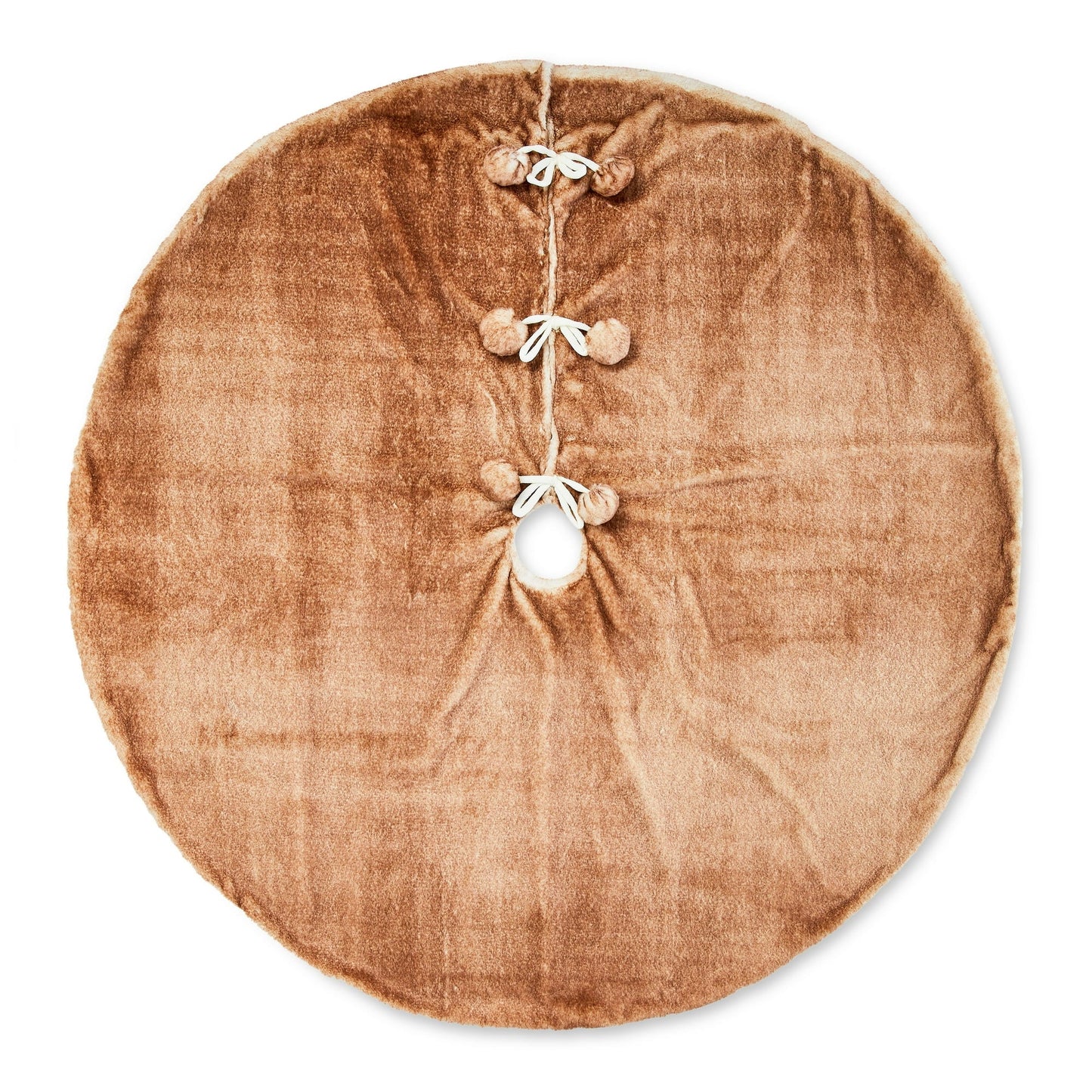 Brown Faux Fur Christmas Tree Skirt, 48" Diameter, by Holiday Time
