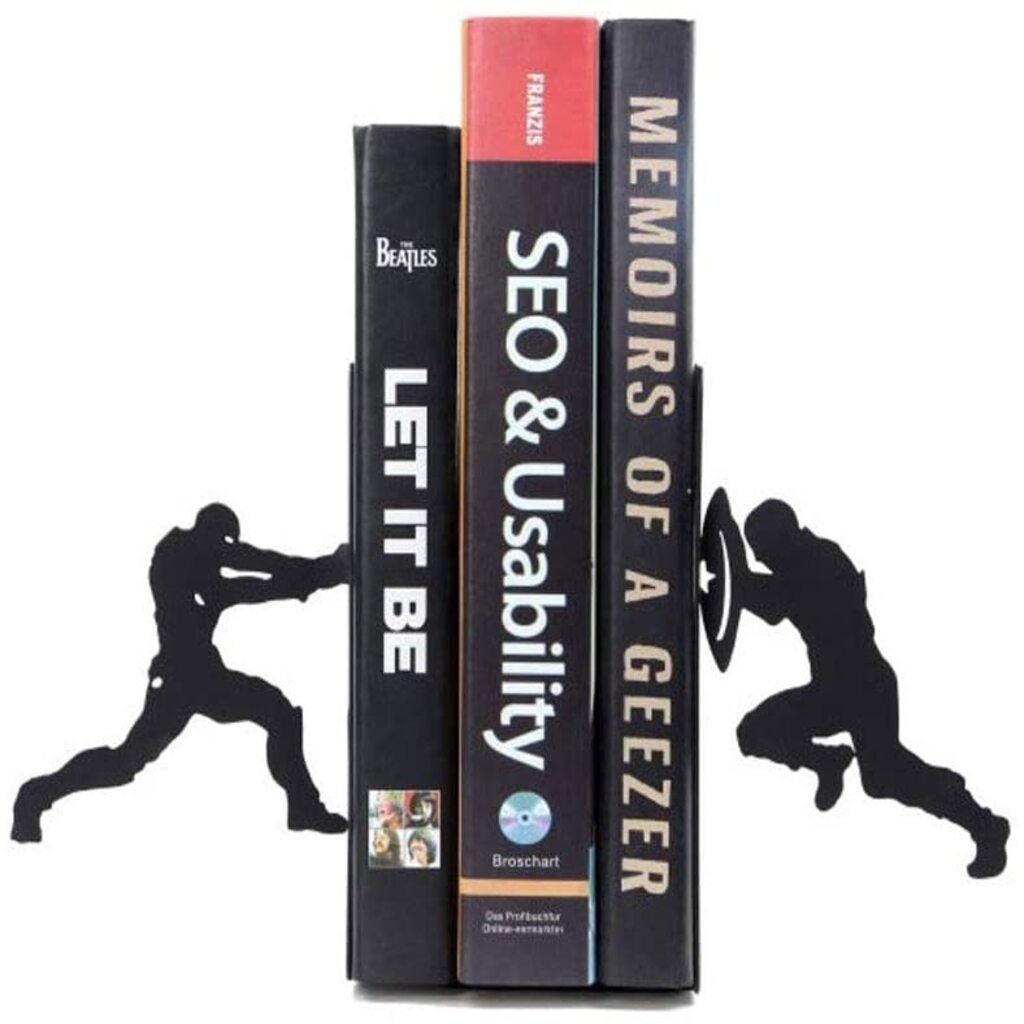 2 Pcs/Set Superhero Decorative Bookend IIronman VSCaptain Metal Statue Sculpture Iron Art Bookshelf Decor Magazines Organizer