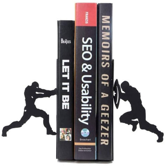 2 Pcs/Set Superhero Decorative Bookend IIronman VSCaptain Metal Statue Sculpture Iron Art Bookshelf Decor Magazines Organizer