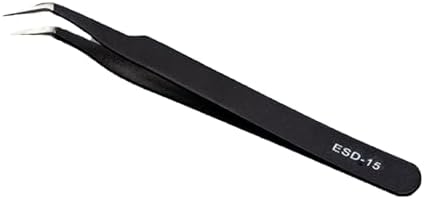 Fine Point Tweezers for Women and Men, Multipurpose Tweezers for Eyebrows, Ingrown Hair, Blackheads and Splinters - 1Pcs Black