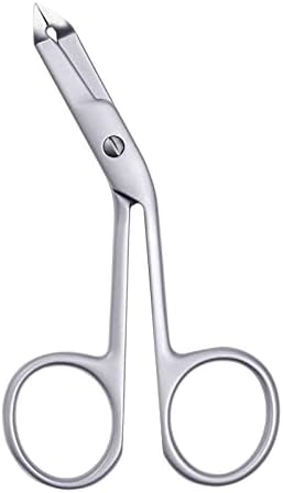 Stainless Steel Eyebrow Scissors Handle Shaped Eyebrow Tweezers Straight Flat Tip Tweezers Hair Plucker for Trimming and Shaping, Face Care Tools for Women