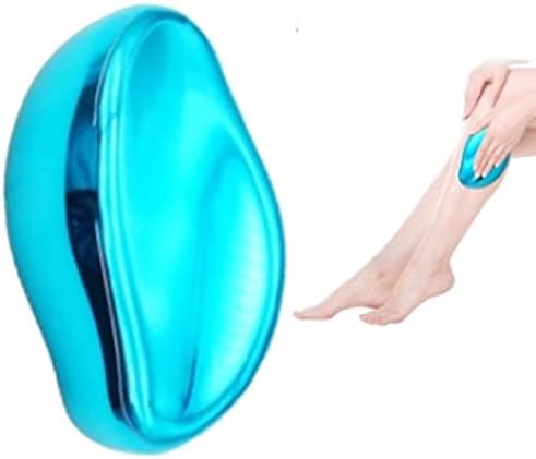 2in1 Crystal Hair Eraser & Exfoliator | Painless Hair Removal Stone | No Shaving Hair Erasing Exfoliator | Magic Epilator | Men Women Silky Smooth Skin (BLUE), Pack of 1, 66 grams