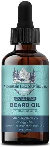 MOUNTAIN LAKE SHAVING Co. Small Batch Men’s Beard Oil - For Beard Softening, Conditioner, and Itch - Flake Reducer For Beards. (Mountain Original)