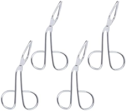 4 Pieces Curved Eyebrow Tweezer Stainless Steel Scissors Handle Tweezer Clip Facial Hair Plucker Eyebrow Remover Brow Shape Grooming Tools by NUOMI for Men and Women, Portable, Silvery