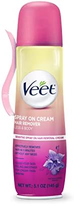 Veet Spray On Hair Remover Cream, Sensitive Formula, 5.1 Ounce