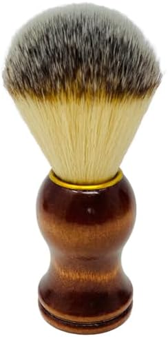 G.B.S Men's Shaving Brush 100% Synthetic Hair Beard Brush Wooden Handle Shaving Brush, Synthetic Bristles - Compliments Any Shaving Razor Fort Wet Shaving Pair with Shaving Soap Mug.