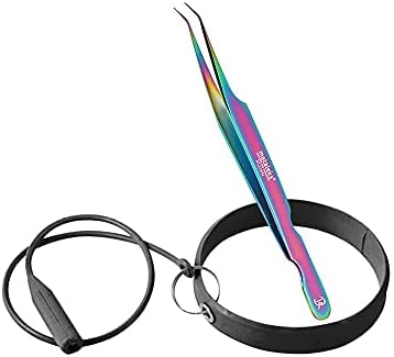 Eyelash Extension Tweezer ProtEyelash Extension Tweezers Protector & Holder Bracelet In Silicon Ring Tweezers Protector I Wrist Band Strap (Black)