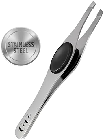 Professional Eyebrow Tweezers for Women Men, Tweezers Precision, Sharp, Slant Tweezer for Eyebrow Plucking, Ingrown Hair, Facial Hair Removal, Wig, Brows and More, Medical Grade Stainless Steel