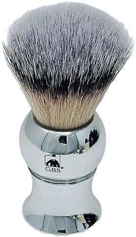 G.B.S Plastic Polished Mirror Shaving Brush for Wet Shave Using Shaving Cream & Soap- Best Shave of Your Life for Safety Razor, Double Edge Razor, Straight Razor or Shaving Razor