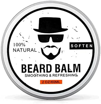 Beard Balm, Conditioning Beard Balm for Men, Softens Smoothing Refreshing Beards Mustache, Natural Beard Conditioner Wax Beard Cream with Shea Butter, Tea Tree, Jojoba Oils 2 ounce