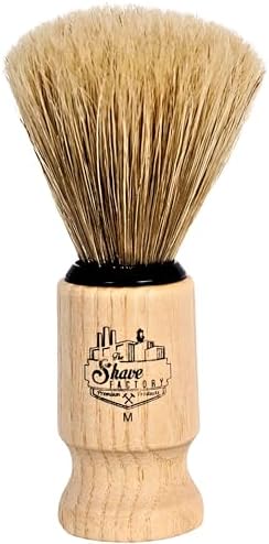The Shave Factory 100% Pure Boar Bristles Shaving Brush Medium - Beech Wood Handle, Engineered for the Best Shave of Your Life. Safety Razor, Double Edge Razor, Straight Razor, Shaving Razor