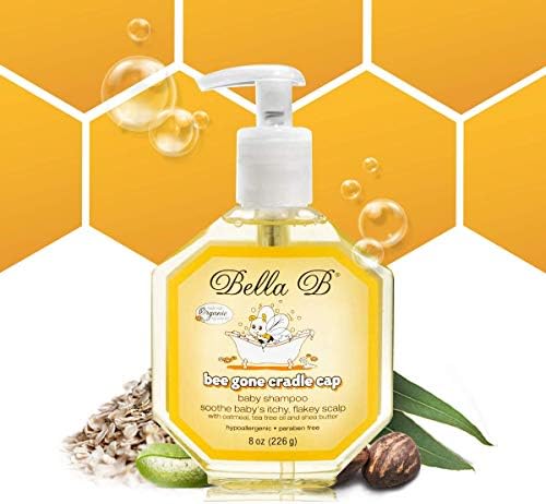 BELLA B Bee Gone Cradle Cap Baby Shampoo 8 oz - Natural Dry Scalp Shampoo - Cradle Cap Shampoo Treatment For Babies - Organic Baby Shampoo