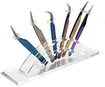 1PC 6 Holes Acrylic Tweezers Stand Holder Eyelash Extension Storage Rack Eyelash Tweezer Collecting Displaying Shelf Eyelashes Extension Supplies Accessories
