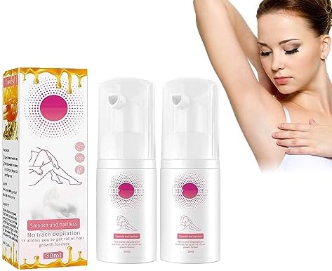Beeswax Hair Removal Mousse, Gentle Beeswax Hair Removal Mousse, Hair Removal Spray, Effective & Painless Hair Removal Cream (30ml*2pcs)