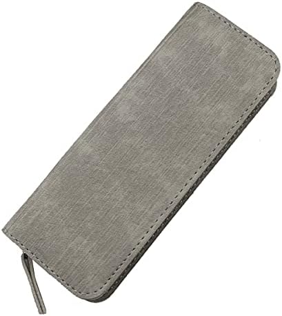 mollensiuer 1 Piece PU-leather Empty Tweezers Storage Bag for Eyelash Extensions with Zipper Multi-pockets Travel Case For Eyelash Grafting Extension Tweezers (Gray)