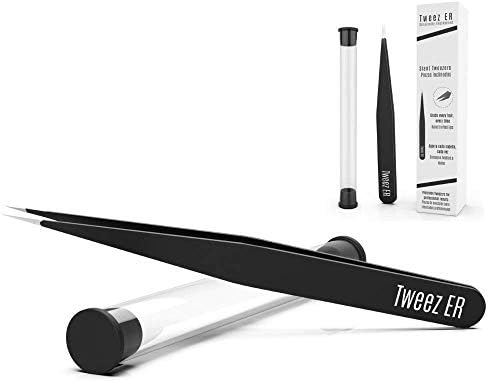 Ultra Sharp Pointed Surgical Tweezers for Ingrown Hair and Blackhead Removal - Precision Needle Nose Tweezer for Splinters, Ticks and Glass Removal | Best for eyebrows & Facial Hair Removal