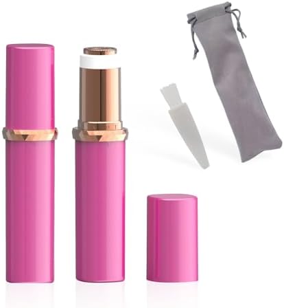 Electric Facial Hair Removal for Women: Effortless Face Epilator with LED Light, Instant and Painless for Chin, Upper Lip, Peach Fuzz - Portable Lipstick-Sized Razor, Safe Shaver.BEAUTISILK (ROSE RED)