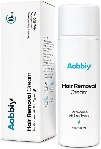 AOBBIY Hair Removal Cream for Women, Women's Depilatory Cream, Powerful, Effective 10 Minutes, No smell, Non-Irritating, Gently Remove Anywhere Unwanted Hair, For All Skin Type, 100ML