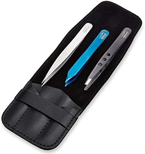 Bodyline Basics Tweezer Set for Eyebrows Chin Hair Splinters and Ingrown Hairs - Precision Tweezers for Facial Hair Removal