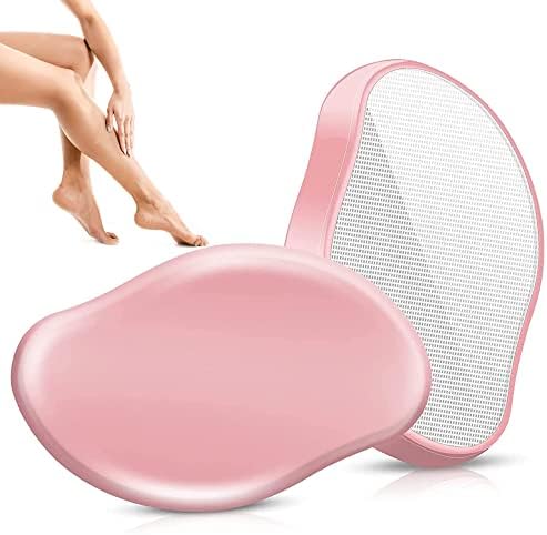 Crystal Hair Eraser for Women and Men, Hair Removal Magic Hair Eraser, Painless Exfoliation Hair Removal Tool for Arms Legs Back, Reusable Washable Portable Crystal Hair Remover - Mistyrose