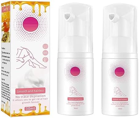 Beeswax Hair Removal Mousse, Gentle Beeswax Hair Removal Mousse, Hair Removal Foam Depilatory Mousse, Gentle Skin-Friendly Hair Removal(2pcs,30ml)