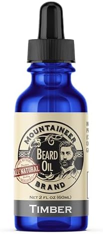 Mountaineer Brand Beard Oil - WV Timber Scent - 100% Natural Conditioner and Softener For Men - Hydrates and Moisturizes for Beard Growth - Treats Dry Itchy Beards - 2oz