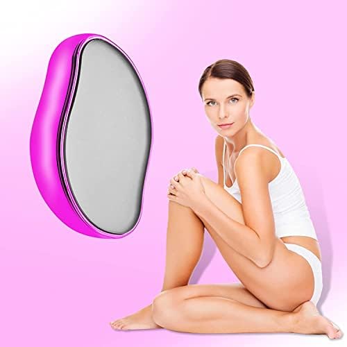 Crystal Hair Eraser for Women and Men mango shaped painless personal care tool physical hair removal (rose red)