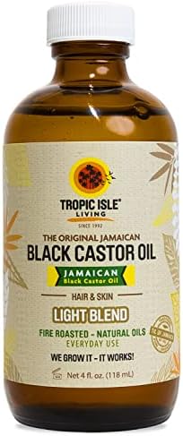 All Natural Jamaican Black Castor Oil Light Blend 4oz |Lightweight oil Seals Moisture & Controls Frizz | Daily Hair Maintenance | Skin Conditioner | Foot & Body Massage l Plant baseed natural oils