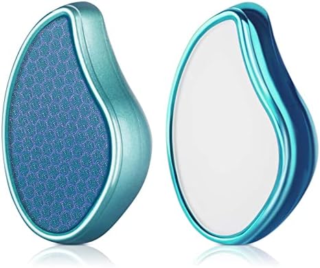 VIPMOON 1 Pack Crystal Hair Eraser Reusable Remover Painless Exfoliation for Back Arms Legs, 1 Pack Glass Foot File Callus Remover for Foot Scrubber Dead Skin Remover (Blue)