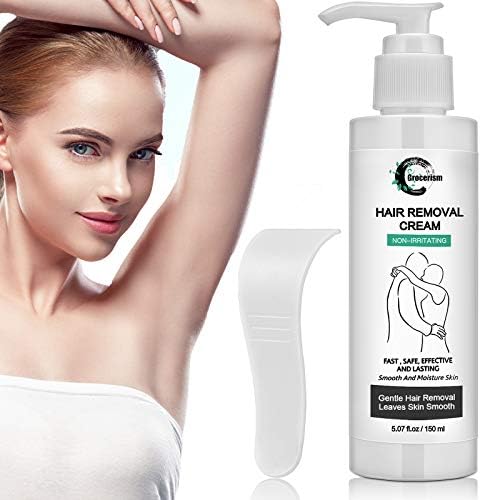 Hair Removal Cream, Painless Natural Depilatory Cream for Men and Women, Non-Irritating for Skin. Suitable For Bikini, Arms, Legs, Underarms, and Chest, 5.07 fl oz