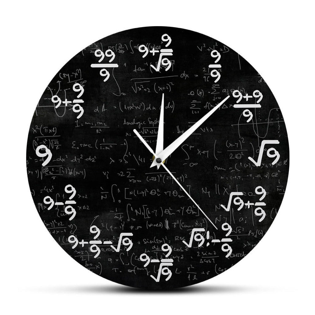 Math Clock Equations Wall Clock