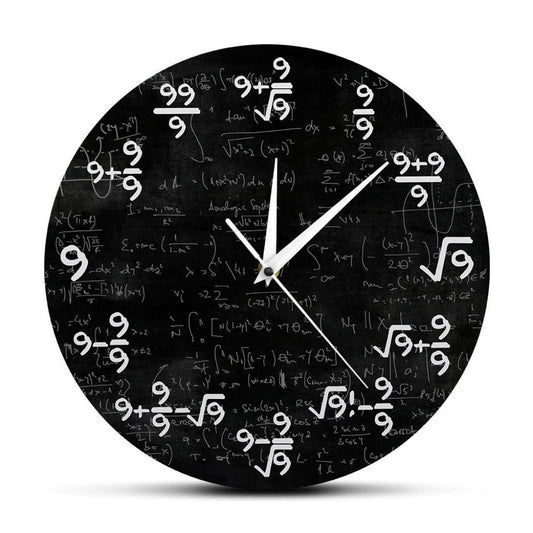 Math Clock Equations Wall Clock