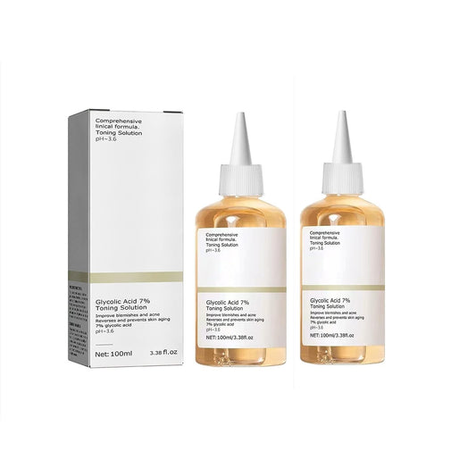 2PC Glycolic Acid 7% Toning Resurfacing Solution,Exfoliate,and Rejuvenate Your Skin, Solution for Blemishes and Acne100ml
