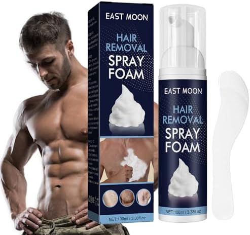 Hair Removal Spray Foam for Men, No Irritation Hair Removal, Safe Hair Depilatory for Male underarm, Chest, Back, Legs, Suitable For All Skin Types