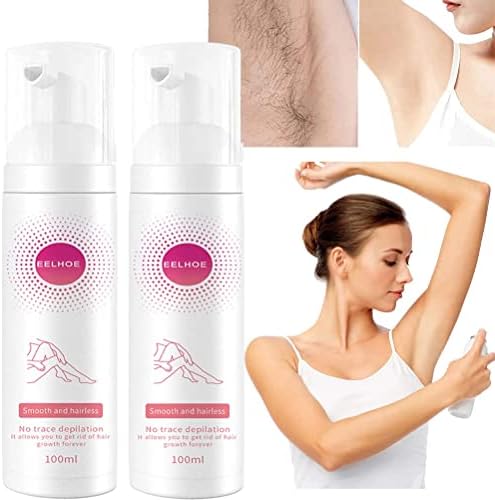 100ml Beeswax Hair Removal Mousse, Hair Removal Foam Depilatory Mousse,Moisturizing and Nourishing Foam Is Gentle and Skin-Friendly(2PCS)