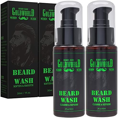 GoldWorld Beard Wash,Beard Shampoo,Beard Cleaner for Beard Growth,Beard Grooming,Unique Chrismast Stocking Stuffers Birthday for Men Him Dad