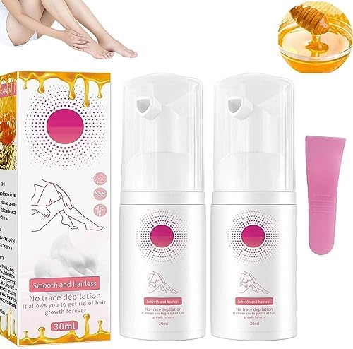 Beeswax Hair Removal Mousse, Gentle Beeswax Hair Removal Mousse, Hair Removal Spray, Body Hair Removal Foam Spray for Women and Men, Fast Hair Removal, Gentle & Skin Friendly?2Pcs?