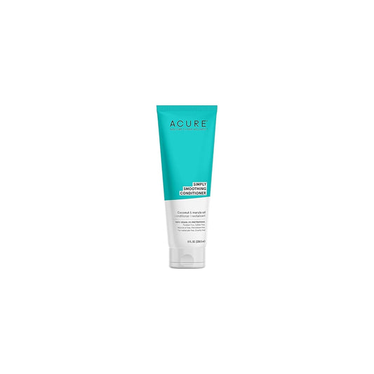 Acure Simply Smoothing Conditioner - & Marula Oil | 100% Vegan | Performance Driven Hair Care | Smooths & Reduces Frizz | White/Blue, Coconut Water, 8 Fl.Oz