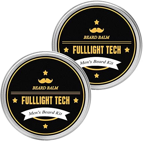 FULLLIGHT TECH 2 Pack Beard Balm with Citrus Scent -Coconut & Argan & Jojoba Oils- Styles, Hydrates & Smooths Beards & Mustaches,Beard Styling Balm for Mens Gifts for Men