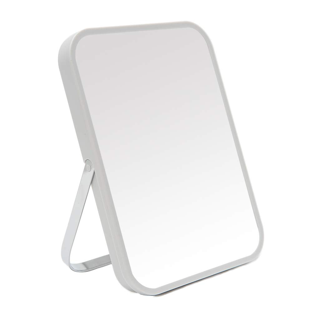 YEAKE Table Desk Vanity Makeup Mirror,8-Inch Portable Folding Mirror with Metal Stand 90¡Adjustable Rotation Tavel Make Up Mirror Hanging Bathroom for Shower Shaving(Gray)