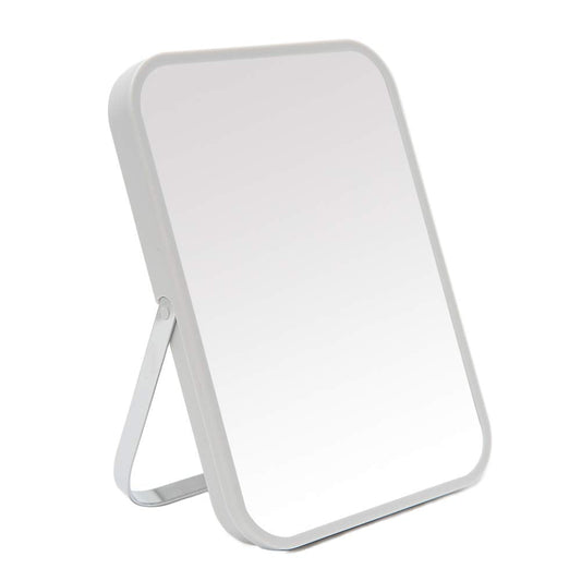 YEAKE Table Desk Vanity Makeup Mirror,8-Inch Portable Folding Mirror with Metal Stand 90¡Adjustable Rotation Tavel Make Up Mirror Hanging Bathroom for Shower Shaving(Gray)