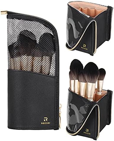 MONSTINA Makeup Brush Organzier Bag,High Capacity Portable Stand-Up Makeup Brush Holder,Professional Artist Makeup Brush Sets Case Waterproof Dust-proof Makeup Brush Cup