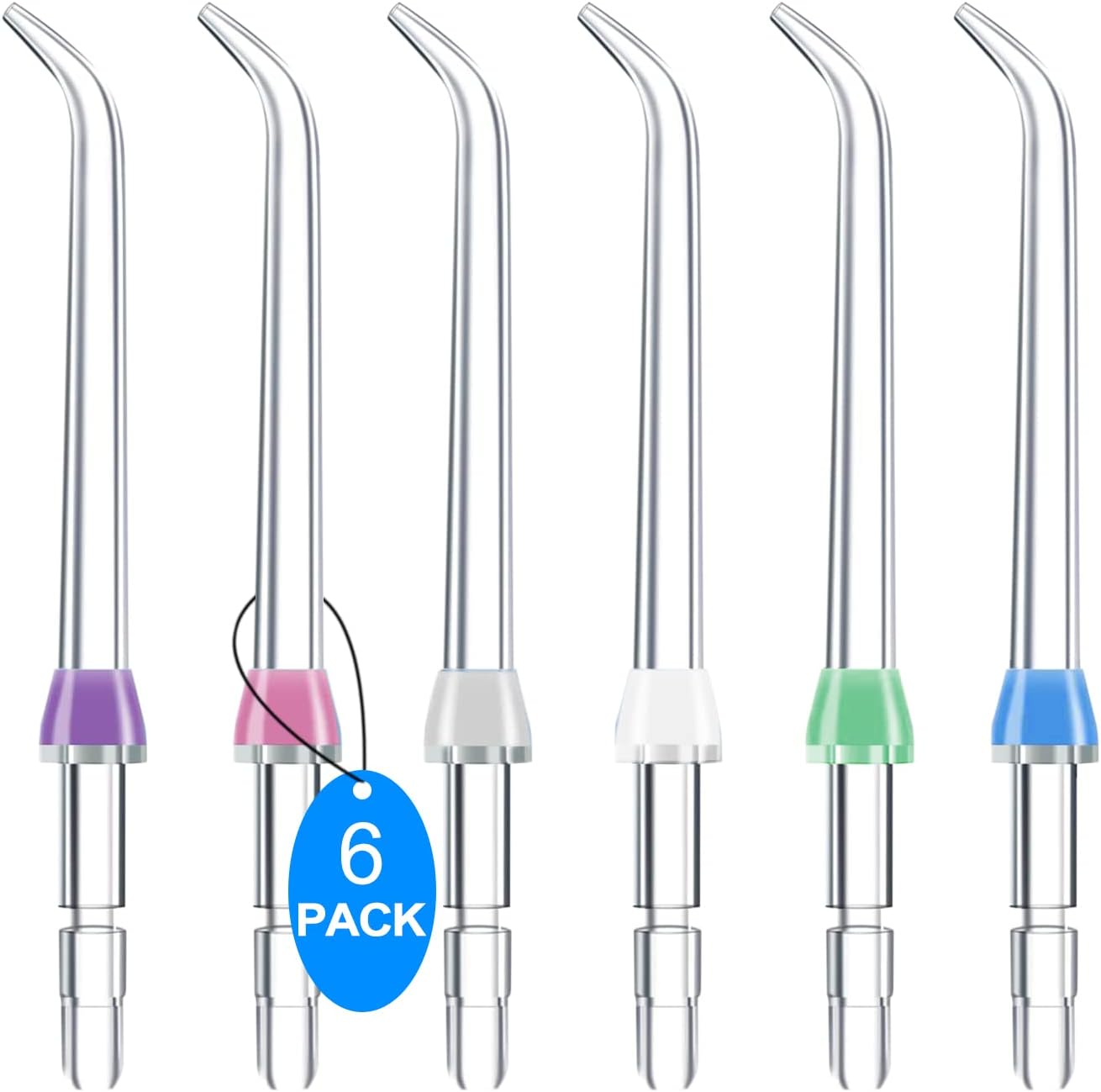 Flosser Replacement Tips for Waterpik Water Flosser, Flosser Refill Heads Replacement Heads for waterpik, Compatible with Waterpik Oral Irrigator & Dental Flosser(6 Classic Jet Tips)