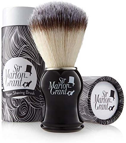 Vegan Shaving Brush: Vegan Shave Brush with Badger Hair Imitation – Wet Brush – Vegan Shaving Brushes for Men, Shaving Brush Vegan – Sir Marlon Grant