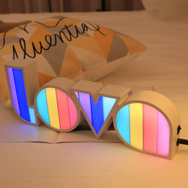Valentines Day Decor LED LOVE Light Valentines Day Gift For Girlfriend Bithday Wedding Party Decoration Romantic Wedding Decor